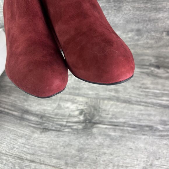 Schutz Asya Suede Boots Red Brown Womens 7B New In Box Designer - Picture 12 of 13